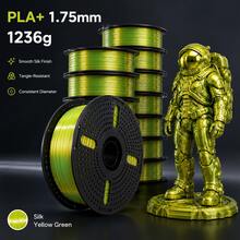 Silk PLA+ 3D Printer Filament 1.75mm, 1236g Large Spool, Glossy Silk Finish PLA Plus Filament, Smooth Feeding, Neatly Wound, Low Warping, Compatible With Most FDM 3D Printers For Models, Prototypes, DIY Projects & Desk Decor - View 21