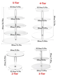 Soporte para pastel de varias capas, soporte redondo para postres, soporte para exhibir cupcakes, soporte para cake pops, utensilios de repostería y pastelería, moldes para hornear pasteles, suministros para pasteles y postres, bodas, banquetes de cumpleaños, regalos del Día de la Madre, regalos del Día del Padre - transparente - Ver 10