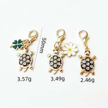 1/12/24/50pcs Fashionable Turtle Keychain Pendant, Rhinestone Turtle Keychain, Ocean Theme Alloy Keychain Pendant, Bag Decoration Accessory, Realistic Ocean Animal Creative Pendant, Shiny Keychain, Suitable For Backpack, Wallet, Phone, Earphones, Car Keys, Fashion Women Must-Have, Unique Birthday Gift, Holiday Gift, Party Gift, Mother's Day Gift, Vacation Gift, Wedding Gift, Back To School Gift - Multicolor - View 2