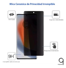 Matte Curved Privacy Screen Protector For Moto Edge 60 Pro, Anti-Spy, Anti-Fingerprint, Full Protection - Black - View 2