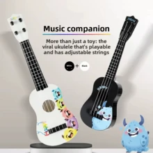 Ukulele For Kids Children's Musical Toy Mini 4-String Guitar, Beginner Ukulele Instrument Toy For Boys And Girls, Parent-Child Interactive Musical Toy, Kindergarten Early Education Instrument Teaching Aid, Portable Children's Musical Enlightenment Guitar For 3, 4, 5, 6 Years Old, Realistic Playable Sounding Guitar, Birthday Gift For Boys And Girls - Multicolor - View 6