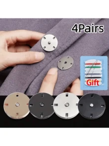 Set de 4 pares de broches a presión y botones invisibles ocultos para cierre de blusas/chaquetas/chaquetas de punto, con juego de costura - Multicolor - Ver 2