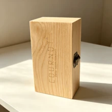 1 Box, Natural Wood Storage Box With Multi-Compartment Design, Flip Lid With Lock, Anti-Pressure Anti-Odor, Solid Wood Flip-Top Storage Box, Anti-Pressure Anti-Dust Portable Tool Box - 1PC - View 2