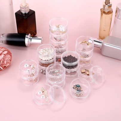 1/10/25pcs Mini Transparent Cream Jars With Clear Lids, Small Cosmetic Sample Containers, 5g-20g Empty Plastic Cosmetic Jars, Transparent Sample Bottles, Eyeshadow Cream Lipstick Containers, Travel Essentials, Cosmetic Sample Jars, Empty Mini Bottles
