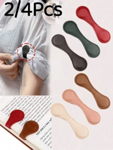 2/4Pcs Magnetic Sleeve Clips, Double-Sided Magnetic Bookmark Clips, Pants Leg Patches, No-Sew Hem Patches, Used To Shorten Overlong Pants, Anti-Dragging Magnetic Clips, Gift For Book Lovers, Men, Women, Teachers, Students, Book Accessories - Multicolor - View 2