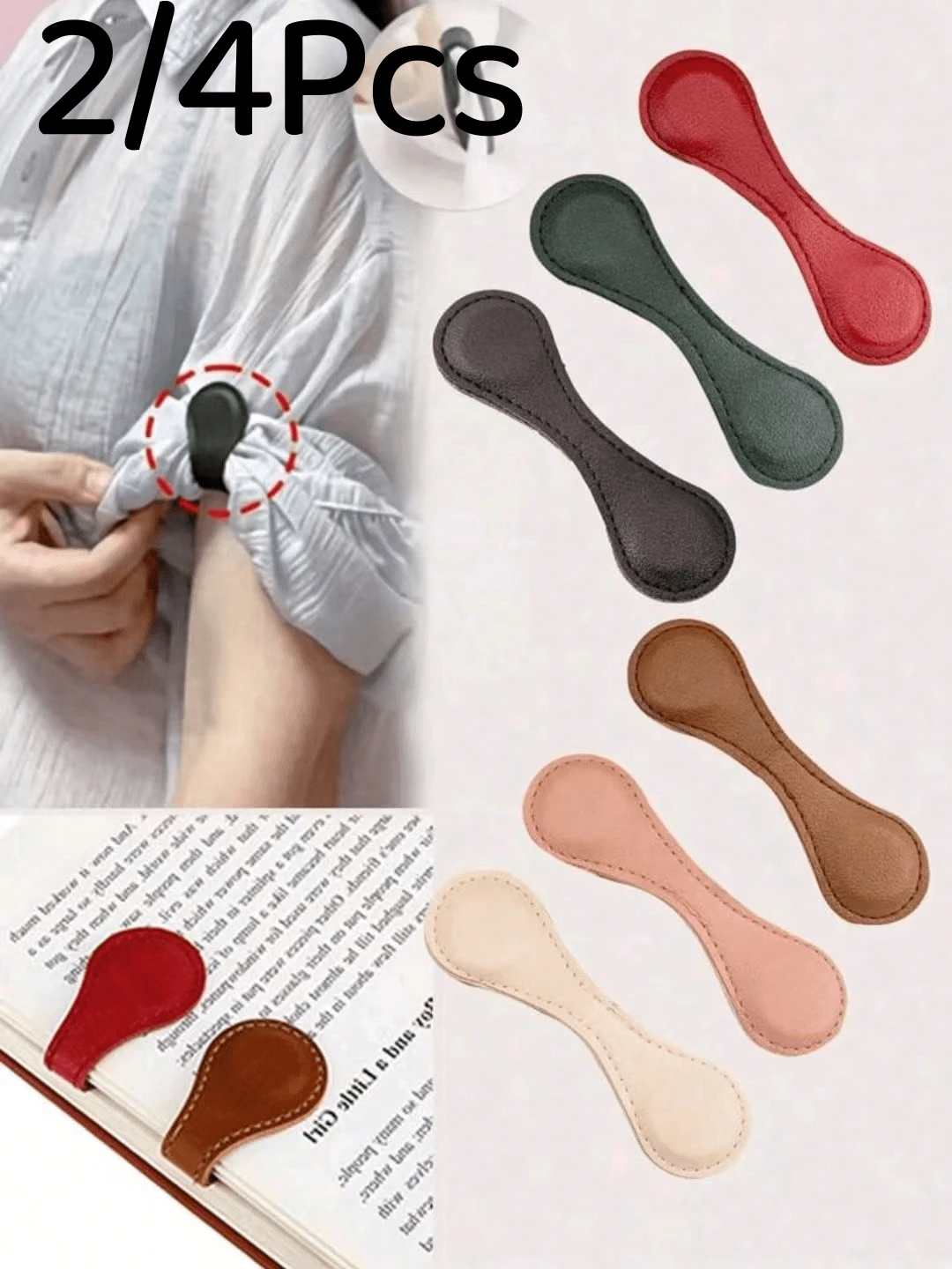 2/4Pcs Magnetic Sleeve Clips, Double-Sided Magnetic Bookmark Clips, Pants Leg Patches, No-Sew Hem Patches, Used To Shorten Overlong Pants, Anti-Dragging Magnetic Clips, Gift For Book Lovers, Men, Women, Teachers, Students, Book Accessories