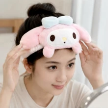 My Melody MINISO Sanrio 絨毛髮圈 可愛角色彈性髮帶 返校季日常護膚必備女性配件 - 淺粉色 - 查看 3