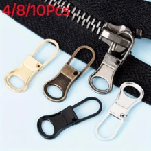 4/8/10Pcs Metal Detachable Zipper Pull Replacement Heads, Universal Zipper Sliders For Bags And Clothing Repair, Zipper Charms - Multicolor - View 13