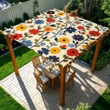 1 pieza Vela de Sombra Estilo Bohemio, Adecuada para Exteriores, Uso Diario, Playa, Camping, Jardín, Escenas de Picnic. Aplicable en Todas las Estaciones, Instalación Rápida (Poste de Soporte y Cuerda No Incluidos) - Multicolor - Ver 7
