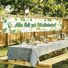 1 Stück, festliches mintfarbenes Hochzeitsbanner aus Polyester, für 12,5 Hochzeitsjubiläen, Größe: 300cm*50cm/118in*19,6in, geeignet für Terrassen, Gärten, Zäune, Balkone und Partydekorationen. - Übersicht 7