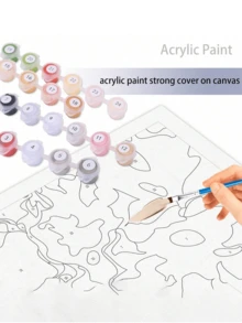 1/4 pezzi Set di pittura numerica fai-da-te per principianti adulti, paesaggio estivo, pittura a olio & pittura acrilica numerica, senza cornice (40*50cm/16*20 pollici) - A - Visualizzare 7