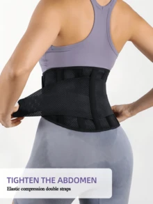 VBOSI 1pc Adjustable Lightweight Breathable Waist Belt, Provides Lower Back Support, Unisex - Black - View 5