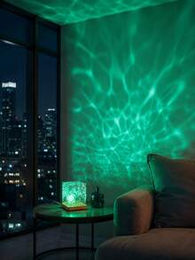 1pc [Desktop Decorative Lamp] Water Ripple Atmosphere Night Light, USB Powered Multi-Color Lighting Effects, Suitable For Children's Room, Living Room, Home Decor, Holiday Atmosphere Decoration - Multicolor - View 12