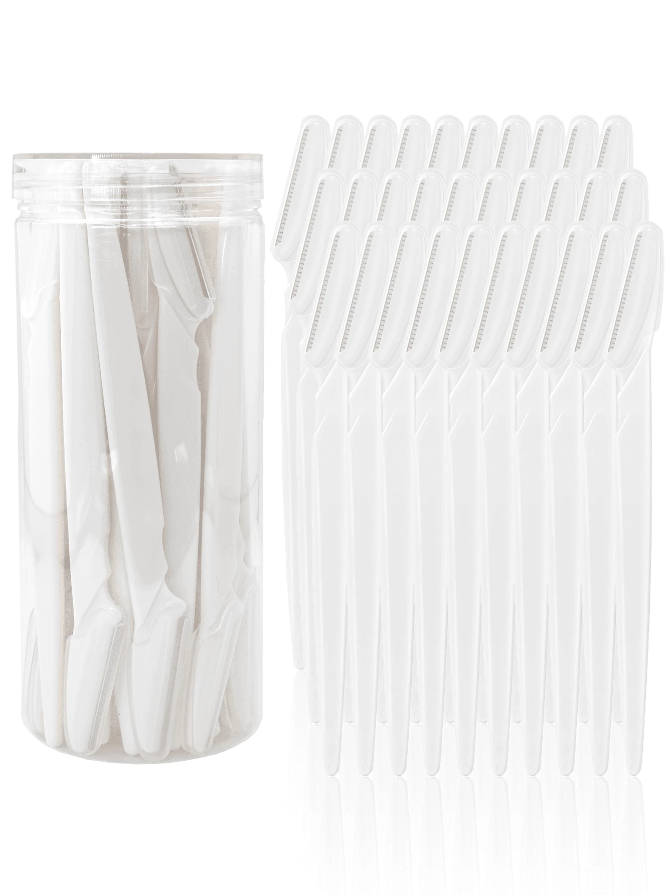 60/30/12/6/3/1 Piece Set White Eyebrow Razor Kit, Eyebrow Trimmer And Razor, Callus Remover And Body Hair Removal Tool, Face And Eyebrow Razor Set With Long Handle Blades And Protective Cover, Women Grooming Tools For Daily Use Or Travel, Affordable Price, Christmas Gift, Cosmetic Tools, Great Value Gift, Women Gift, Christmas Present