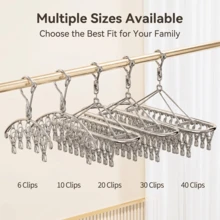 Steel Drying Rack With Multiple Clip Quantity Options, Windproof And Rust-Resistant Strong Spring Clips, Multi-Clip Clothes Drying Rack For Balcony, Dorm, Socks, Underwear, Baby Clothes, Space-Saving Durable Multifunctional Drying Rack - View 1