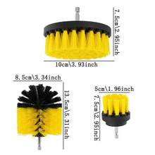 Bộ 3 đầu bàn chải gắn máy khoan, bàn chải chà nylon, bàn chải làm sạch nhiều kích cỡ cho ron gạch phòng tắm, bồn rửa bát, bánh xe ô tô, bồn tắm, dụng cụ tẩy vết bẩn gia dụng - Nhiều màu - Xem 5