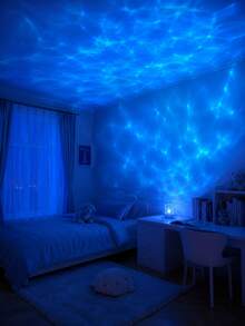 1pc [Room Decor Light] Water Ripple Wave Projection Night Light, Suitable For Bedroom, Dorm, Children's Room, Holiday Atmosphere Decoration, Gift Occasions - Multicolor - View 9