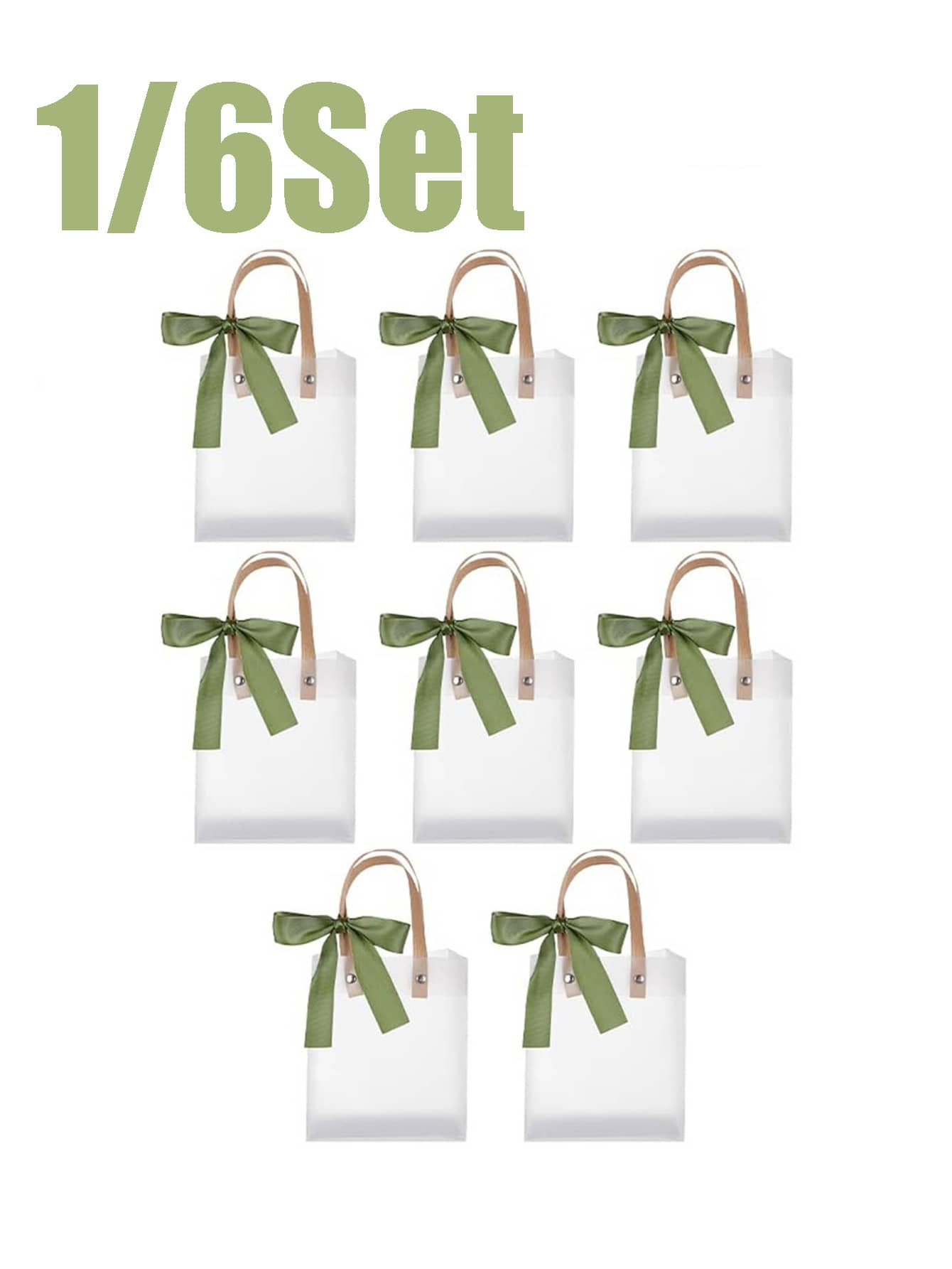 6/1 Set Hochzeitsgeschenktüten-Set, Rot/Grün/Rosa mattierte transparente Griffe mit breiter Schleife und Raffia, elegante kleine Geschenktüten, festliche Verpackungstüten, Geschenkverpackungstüten, geeignet für Hochzeitsgeschenke, Feiern, Geburtstagsparty-Verpackung, Brautparty