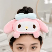 My Melody MINISO Sanrio 絨毛髮圈 可愛角色彈性髮帶 返校季日常護膚必備女性配件 - 淺粉色 - 查看 4