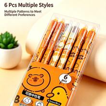 1/6pcs Set Press Erasable Pens With Crystal Blue, Comfortable Grip, Quick-Drying, Plastic Writing Tools,Back To School Supplies - Multicolor - View 4