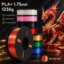 Silk PLA+ 3D Printer Filament 1.75mm, 1236g Large Spool, Glossy Silk Finish PLA Plus Filament, Smooth Feeding, Neatly Wound, Low Warping, Compatible With Most FDM 3D Printers For Models, Prototypes, DIY Projects & Desk Decor - View 17