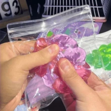 2pcs High Transparency Crystal Grape Soft Squeeze Toys, Transparent Crystal Grape Soft Stress Relief Office Desk Decor, Suitable For Teenagers - Multicolor - View 7