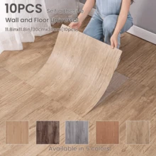 10片 30x30cm 耐磨自黏式木紋地板貼，加厚防水地板壁紙，防滑PVC - C - 查看 1