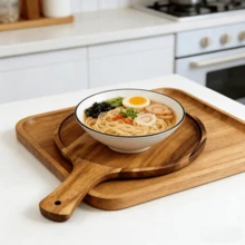1 pieza Tabla de pizza con mango, herramienta de cocina multifuncional para hornear, servir y cortar, decoración elegante para el hogar y regalo práctico y romántico para parejas, adecuado para todas las festividades, accesorio de cocina - Ver 4