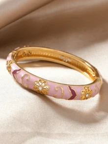1件琺瑯工藝彩色祥雲手鐲 春季復古紮染不對稱女款手飾 - 手鐲 - 查看 8