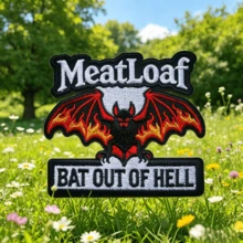 sayjke 1片 Bat Out Of Hell 樂團印花標語聚酯纖維 (Polyester) 刺繡貼布,四季適用 Meatloaf 款,適用於衛衣、T恤、帽子、包包、夾克縫製或熨燙 - 黑色 - 查看 10