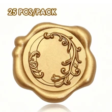 25 PCS 3D Embossed Initial Wax Seal Stickers, Floral Letters, Self-Adhesive Envelope Seal Stickers, Perfect For Wedding Invitations, Christmas, Gift Wrapping - 3D Floral Letters - View 14