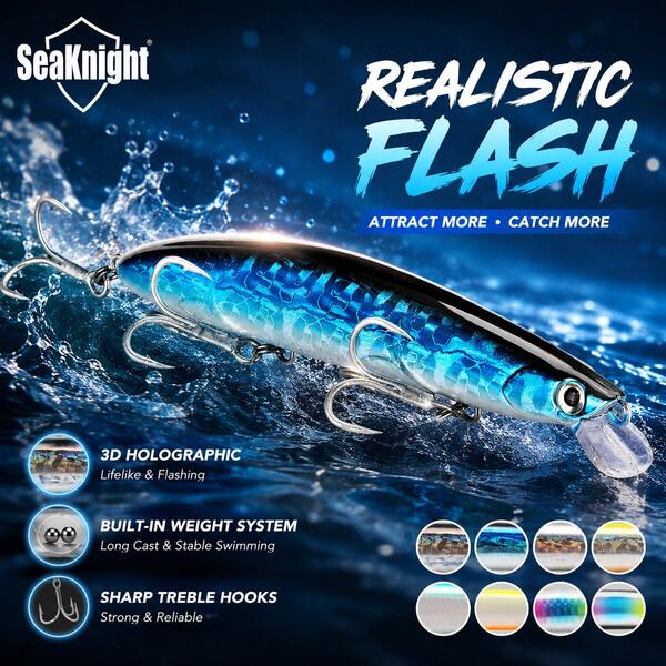SeaKnight 1Pc SK008 Minnow Fishing Lure 20g 125mm Sinking 0.3-0.9M Hard Bait Long Casting Minnow Carp Fishing Tackle Fishing Bait