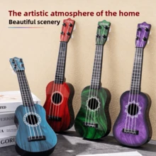 Ukulele For Kids Children's Musical Toy Mini 4-String Guitar, Beginner Ukulele Instrument Toy For Boys And Girls, Parent-Child Interactive Musical Toy, Kindergarten Early Education Instrument Teaching Aid, Portable Children's Musical Enlightenment Guitar For 3, 4, 5, 6 Years Old, Realistic Playable Sounding Guitar, Birthday Gift For Boys And Girls - Multicolor - View 3