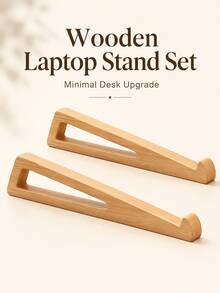Set 2 Buah Dudukan Laptop Kayu, Penyangga Laptop Portabel Minimalis, Serat Kayu Alami, Penopang Meja Ergonomis, Cocok Untuk Laptop, Tablet, Kantor Rumah, Belajar, Ruang Kerja, dan Penggunaan Sehari-hari - Dudukan laptop - View 6