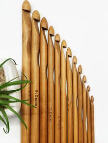 [12pcs/Set]Bamboo Crochet Hooks, 3.0-10.0mm Multiple Sizes, Suitable For Handmade DIY, Gift Making And Souvenir Creation, Knitting Gift For Wife Or Mother - Small Bead Crochet Hook - View 8