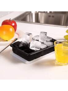 1 Silicone Ice Grid Mold, Simple Black 15 Grid/6 Grid/60 Grid/ Refrigerator Ice Maker Tray - 黑色 - 查看 4