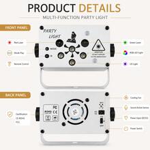 ضوء ليزر بتحكم صوتي USB، عرض ضوئي KTV ب- 6 ثقوب، ضوء مسرح، ضوء أجواء، ضوء إعلاني، مع جهاز تحكم عن بعد، مناسب لديكور الحفلات، الزفاف، هدية عيد الميلاد، عيد الميلاد، عيد الهالوين، الإضاءة التجارية، نادي الكاريوكي - ضوء متعدد الألوان - مشاهدة 11