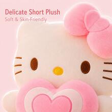 Hasbro 1 pieza Muñeca de peluche Sanrio Hello Kitty abrazando un corazón, muñeca de gato con lazo lindo, regalo de cumpleaños para niñas, almohada de peluche de gato KT con forma de corazón, 30/40cm decoración del hogar, muñeca de consuelo - Multicolor - Ver 3