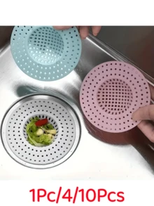 1Pc/4/10Pcs Sink Drain Filter And Hair Catcher - Kitchen And Bathroom Essential Accessory, Durable Plastic Food Waste Plug, Multiple Colors Available, Anti-Clogging And Anti-Insect Mesh, Easy To Clean And Long-Lasting - Multicolor - View 12