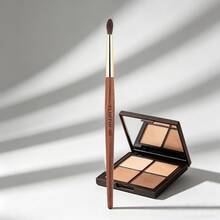 FLUFFIN 1 Stück E35 Präzisions-Faltenpinsel aus Rosshaar, kleiner Falten-Blending-Make-up-Pinsel, hochwertig, Rosenholz mit Kupferrohr - Rotbraun - Übersicht 8