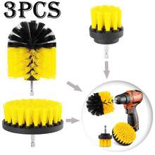 Bộ 3 đầu bàn chải gắn máy khoan, bàn chải chà nylon, bàn chải làm sạch nhiều kích cỡ cho ron gạch phòng tắm, bồn rửa bát, bánh xe ô tô, bồn tắm, dụng cụ tẩy vết bẩn gia dụng - Nhiều màu - Xem 1