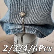 2个/3个/4个/6个玫瑰花形裤腿缩短纽扣，隐藏式纽扣设计防止裤子下垂，适用于牛仔裤和休闲裤 - 彩色 - 查看 13