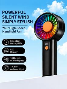 1PC Portable Handheld Fans, 40000R/S, Send Random Stickers,100 Speed Intelligent Digital Display, Suitable For Outdoor, Travel, Camping, Sports, Office, Study, Daily, Seaside, Household Use, Essential For Summer, Cooling Tool, Summer Gift - Handheld Fan - View 13