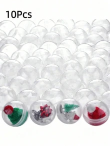 10 chiếc vỏ nang tròn trong suốt rỗng, phù hợp cho máy bán đồ chơi tự động, hộp nhựa, quà tặng tiệc bất ngờ, nang giải thưởng, hộp tròn trong suốt cho máy bán hàng tự động - Nhiều màu - Xem 2