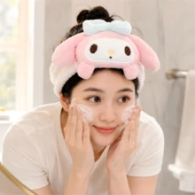 My Melody MINISO Sanrio 絨毛髮圈 可愛角色彈性髮帶 返校季日常護膚必備女性配件 - 淺粉色 - 查看 2
