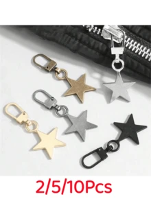 2/5/10Pcs Multifunctional Star-Shaped Small Hole Accessories, Detachable Semi-Automatic Zipper Pulls, Suitable For Replacing Zippers On Bags, Jackets, Clothes, Shoes And Boots, As Well As High-End Buckle Accessories For Pendants - Multicolor - View 1