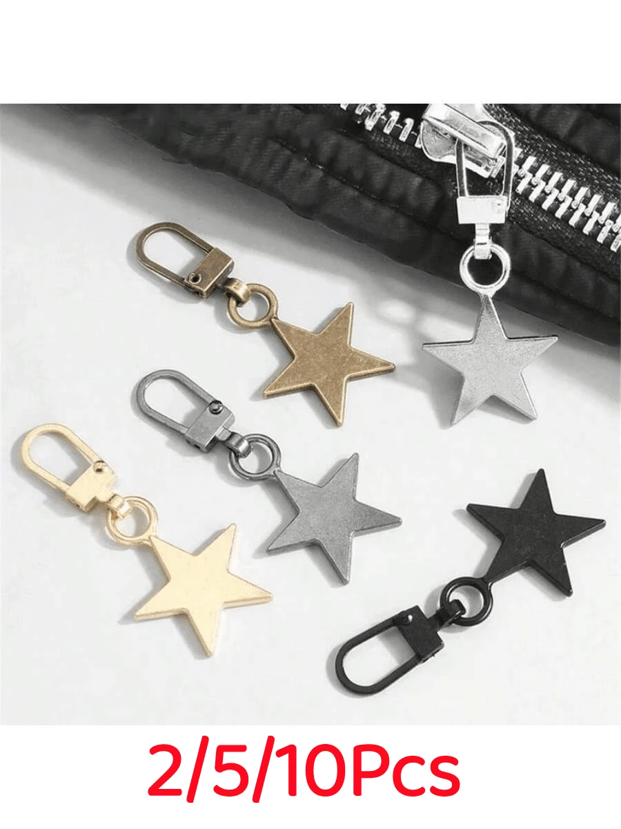 2/5/10Pcs Multifunctional Star-Shaped Small Hole Accessories, Detachable Semi-Automatic Zipper Pulls, Suitable For Replacing Zippers On Bags, Jackets, Clothes, Shoes And Boots, As Well As High-End Buckle Accessories For Pendants - Multicolor - View 1