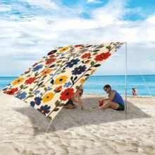 1 pieza Vela de Sombra Estilo Bohemio, Adecuada para Exteriores, Uso Diario, Playa, Camping, Jardín, Escenas de Picnic. Aplicable en Todas las Estaciones, Instalación Rápida (Poste de Soporte y Cuerda No Incluidos) - Multicolor - Ver 6