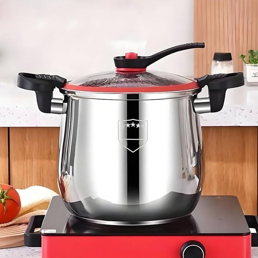 Premium Stainless Steel Non Stick Cooking Pot Large Capacity Stew And Soup Pot With Safety Lid Compatible With Induction And Gas Stoves - View 1