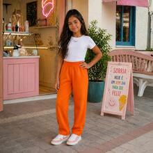 Children's Unisex Sweatpants Set, Sizes 4 To 8 Years | Thick Winter Pants For Kids - 橘色 - 查看 1